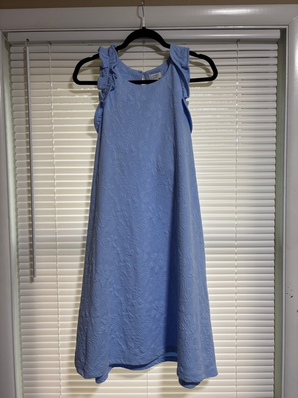 crown & ivy Light Blue Textured Sleeveless Shift Dress